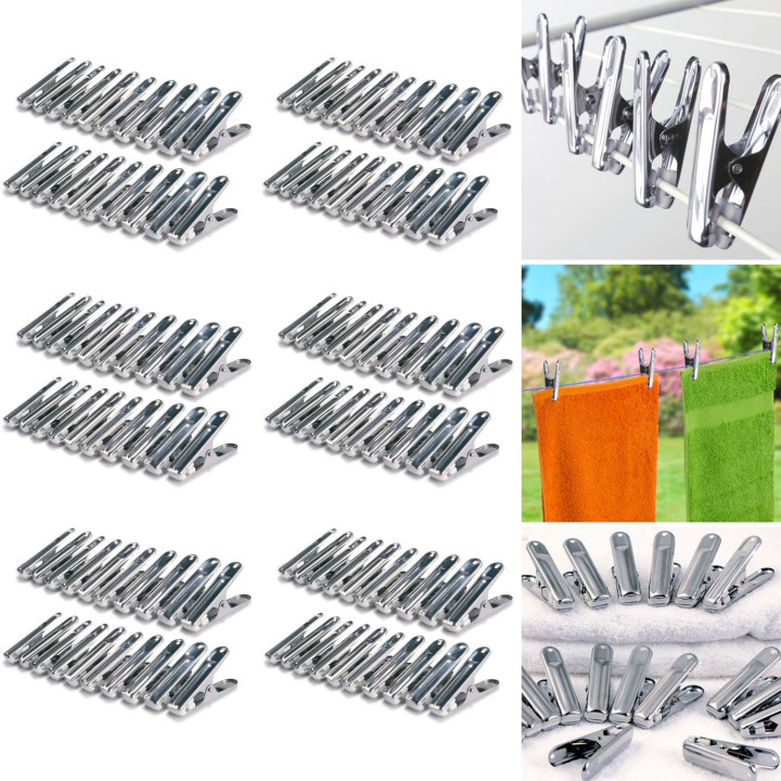 120 mollette da bucato in acciaio inox, infrangibili, resistenti e antiruggine