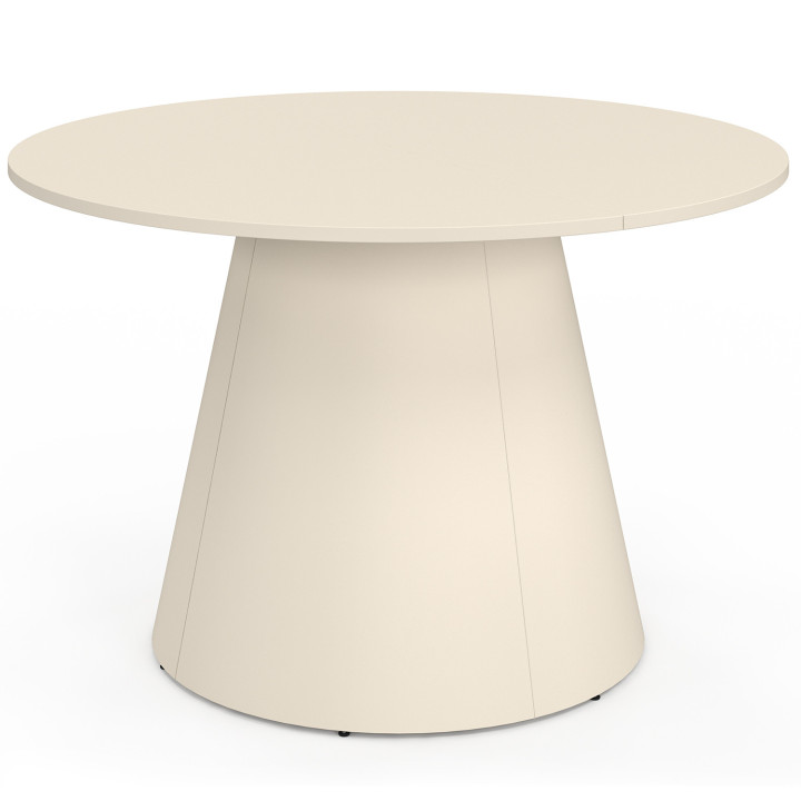 Tavolo da giardino rotondo per 6 persone AMELIA 120 CM con gamba centrale in metallo beige