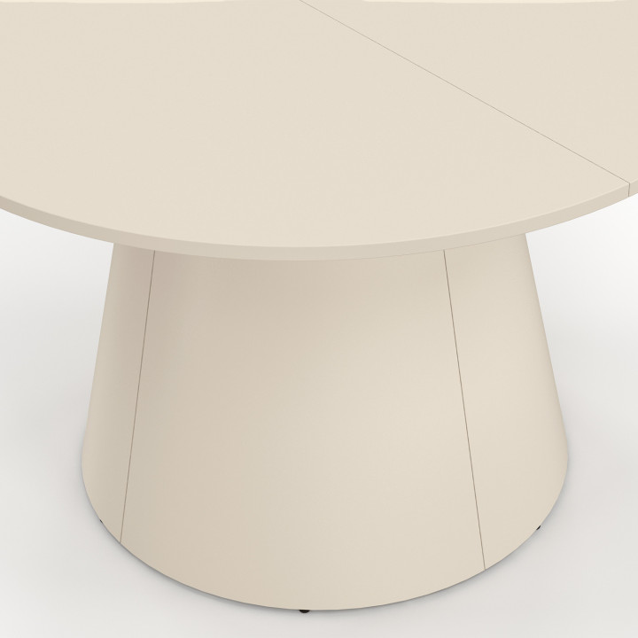 Tavolo da giardino rotondo per 6 persone AMELIA 120 CM con gamba centrale in metallo beige