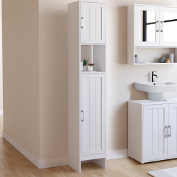 Meuble colonne salle de bain WALDO 2 portes blanc