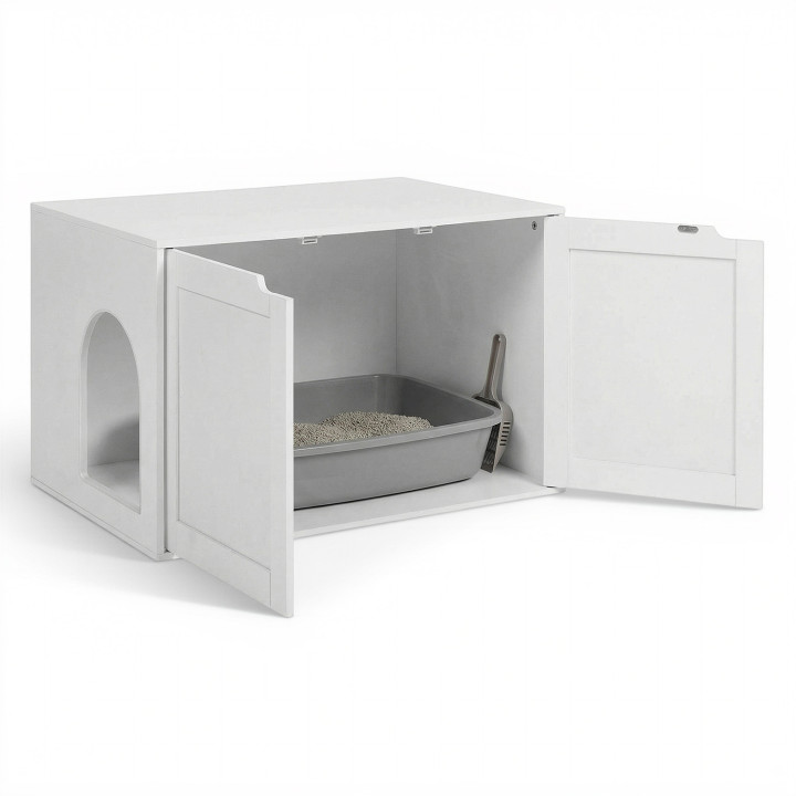 Toilette per gatti - doppia porta bianca | ID Market