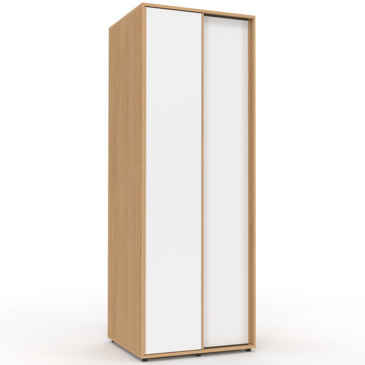 2-deurs schuifwandkast SLIDEA hout en wit 60 cm kast met legplank