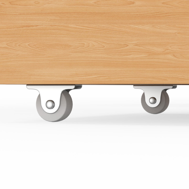 Contenitore per bambini EDHEN in legno e canna con 3 cassetti a cubo su rotelle