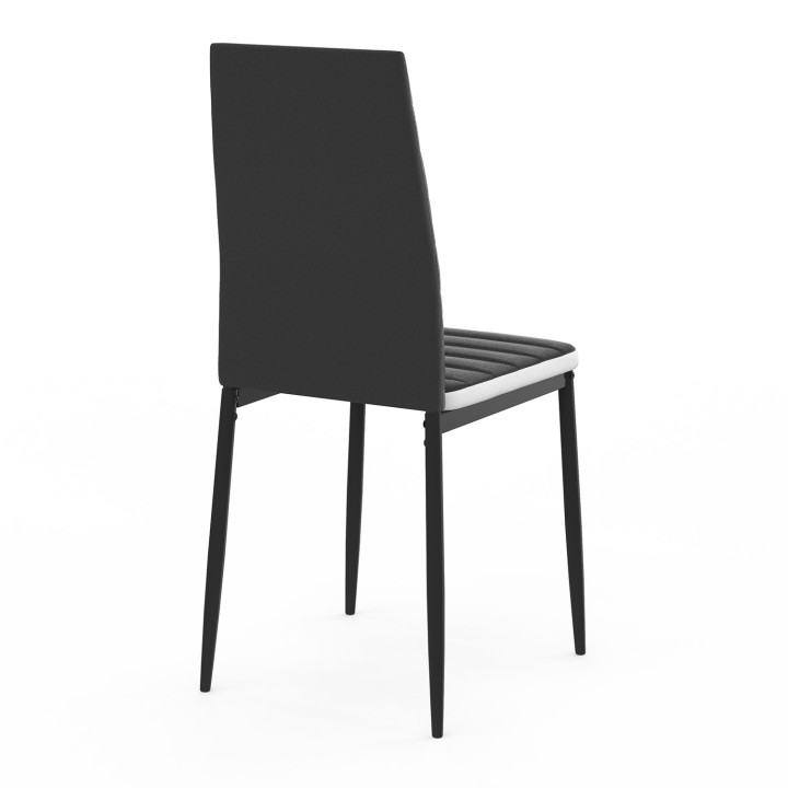 Set 6 zwart-witte stoelen voor de eetkamer - ROMANE | ID Market