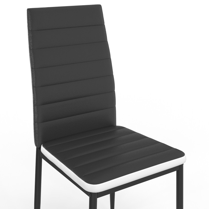 Set aus 6 schwarz-weißen Stühlen für das Esszimmer - ROMANE | ID Market