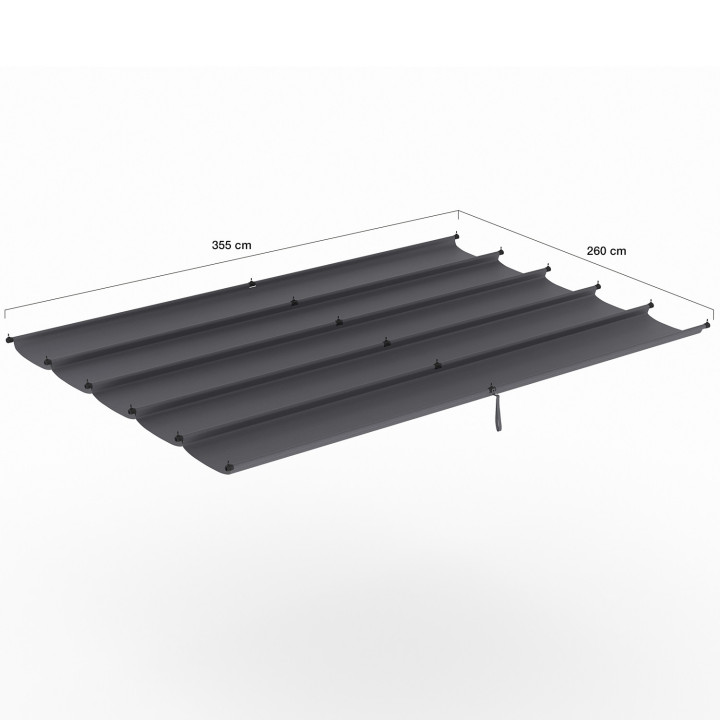Toit rétractable de rechange gris anthracite pour pergola toit rétractable 3x4 M