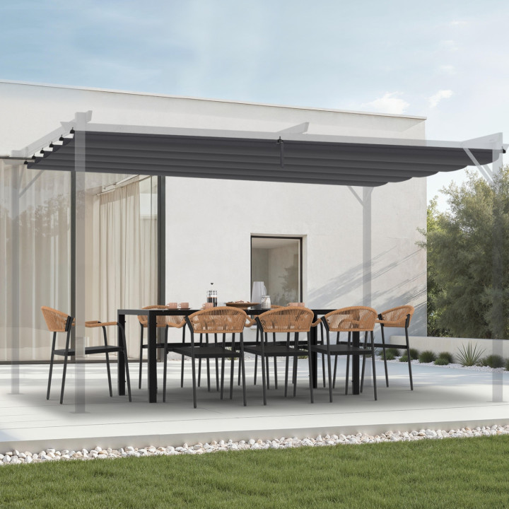 Tetto retrattile di ricambio grigio antracite per pergola retrattile 3x4 M