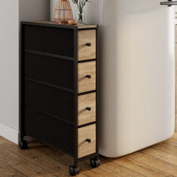 Aufbewahrungsturm mit 4 Schubladen UTAH auf Rollen platzsparende Säule Industriedesign