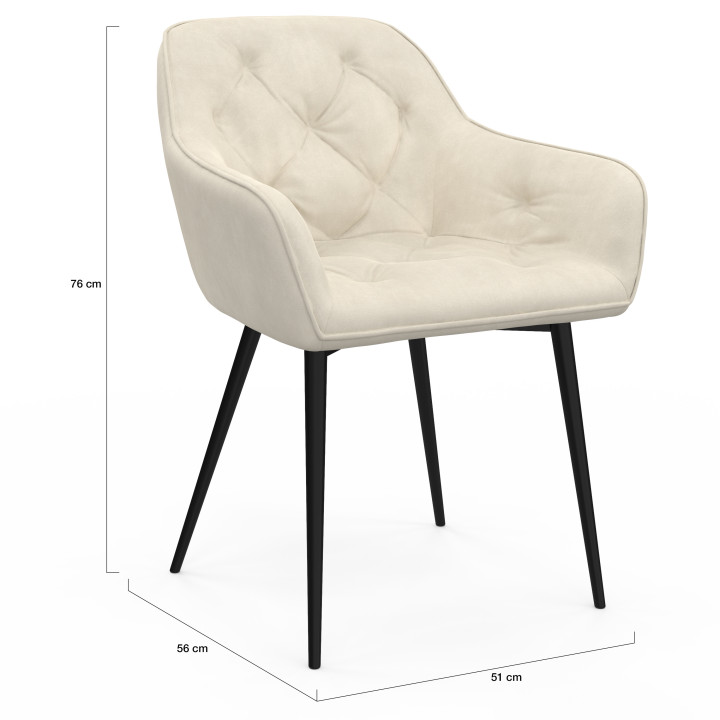 Conjunto de sillas de comedor y sillones de mesa beige - LYA | IDMarket