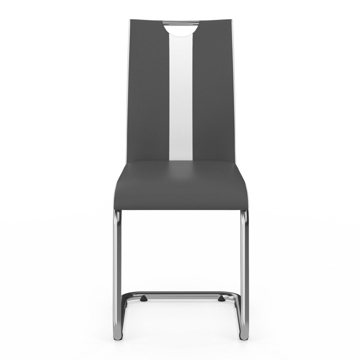 Lot de 4 chaises PIA grises et blanches pour salle à manger