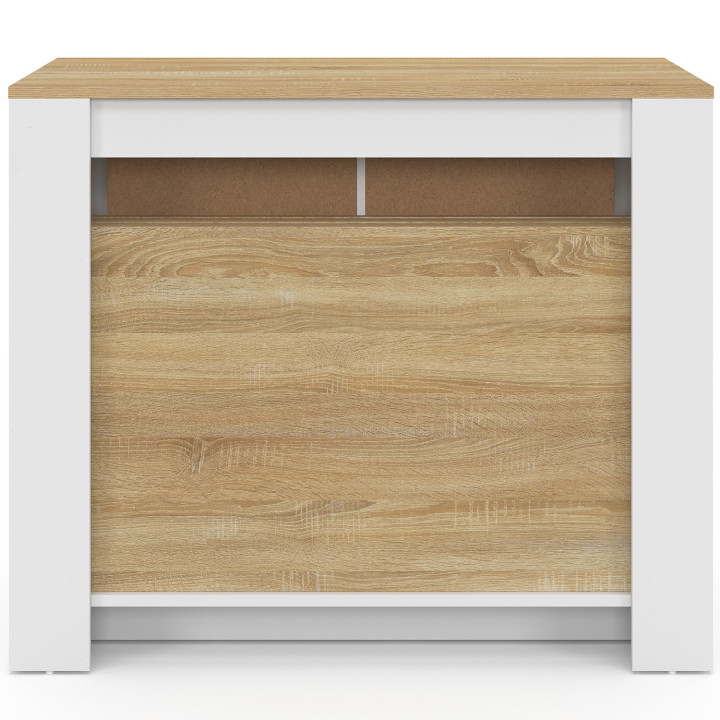 Mesa de comedor extensible para 14 personas, 285 cm, madera blanca imitación haya - ORLANDO