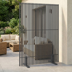 Paravent extérieur ajouré claustra décoratif 120 x 180 cm persiennes verticales métal gris anthracite