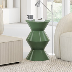 Runder Beistelltisch, Sofatisch, Nachttisch IRENE 30 cm, khakigrünes Metall
