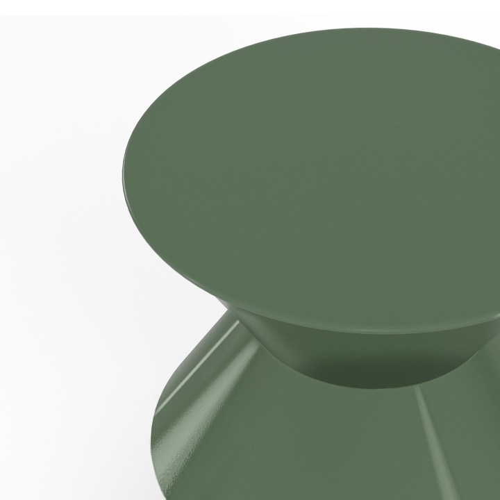 Tavolino rotondo, tavolino da salotto, comodino IRENE 30 cm in metallo verde kaki