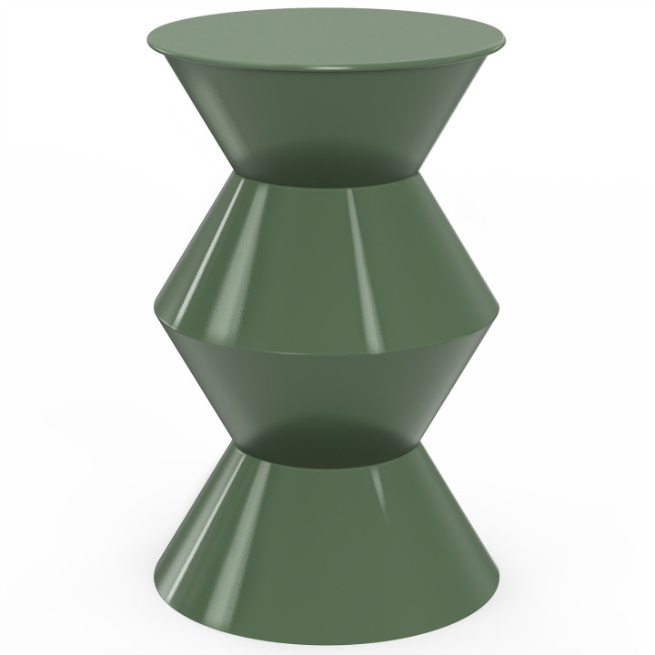 Tavolino rotondo, tavolino da salotto, comodino IRENE 30 cm in metallo verde kaki