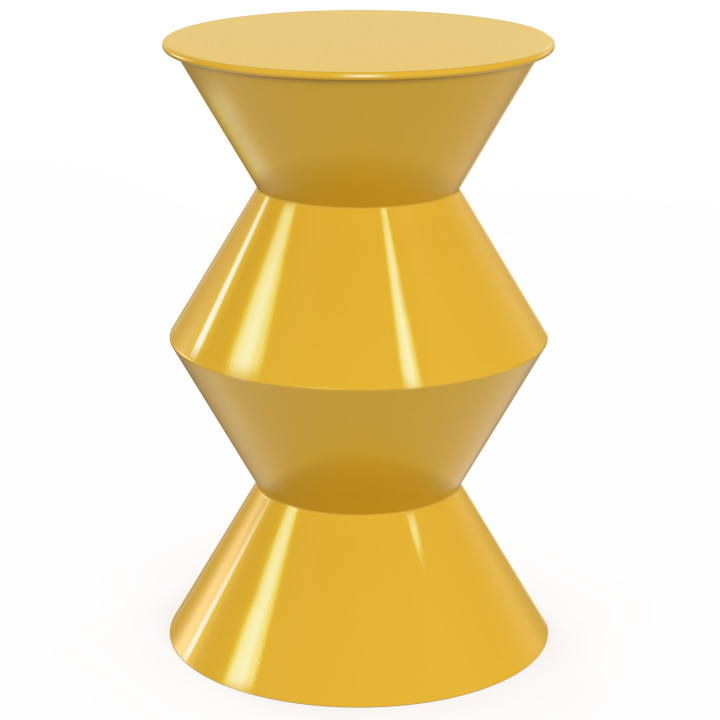 Tavolino rotondo, tavolino da salotto, comodino IRENE 30 cm in metallo giallo scuro