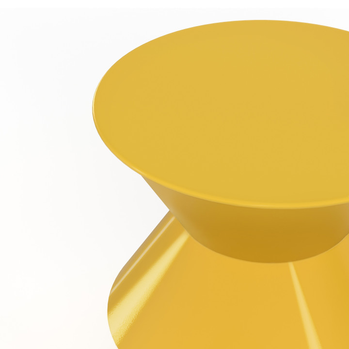 Tavolino rotondo, tavolino da salotto, comodino IRENE 30 cm in metallo giallo scuro