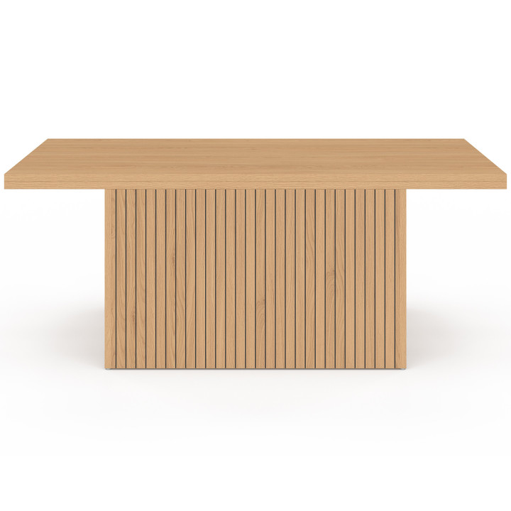 Couchtisch mit rechteckiger Hubplatte, umwandelbar in einen Esstisch JULIETTE 100 cm Latteneffekt Holzleisten