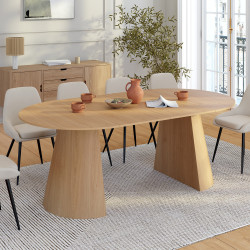 ANGELE tavolo da pranzo rotondo allungabile per 4-10 persone effetto legno faggio 110-200 cm