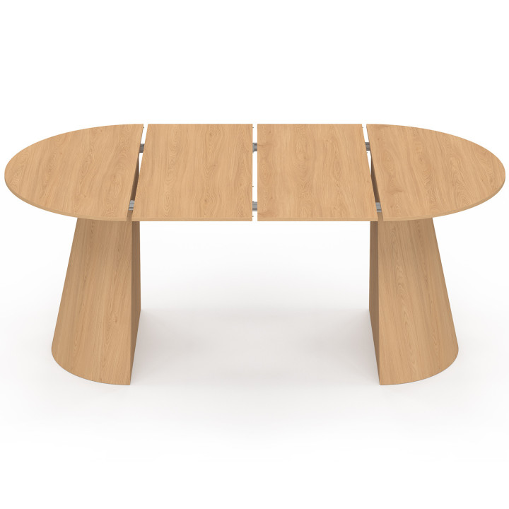 ANGELE tavolo da pranzo rotondo allungabile per 4-10 persone effetto legno faggio 110-200 cm