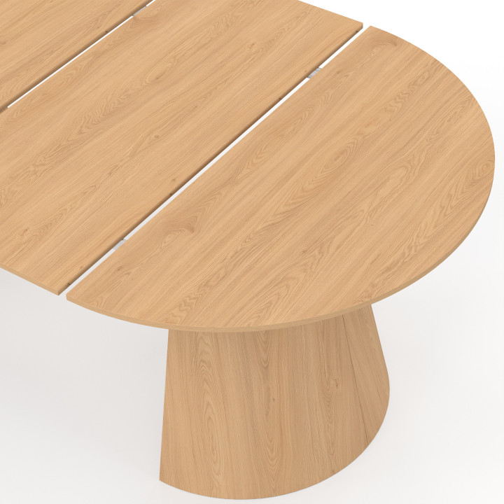ANGELE tavolo da pranzo rotondo allungabile per 4-10 persone effetto legno faggio 110-200 cm