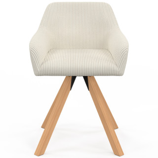 IDMARKET Lot de 2 chaises de salle à manger JANY en velours côtelé taupe - Maison