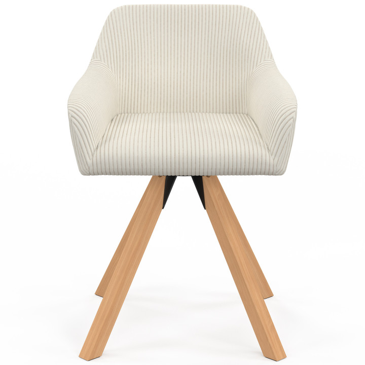 Juego de 2 sillas de comedor giratorias y sillones de mesa de terciopelo - JANY | España IDMarket