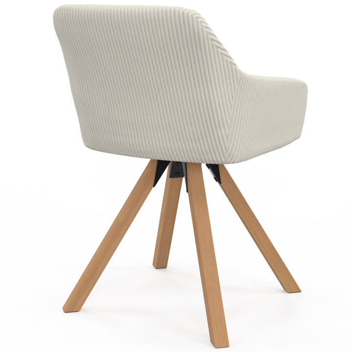 Set aus 2 Esszimmer-Drehstühlen und Samt-Tischsesseln - JANY | IDMarket