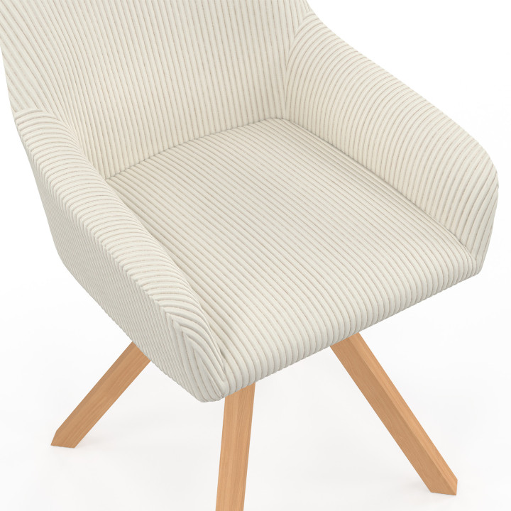 Juego de 2 sillas de comedor giratorias y sillones de mesa de terciopelo - JANY | España IDMarket