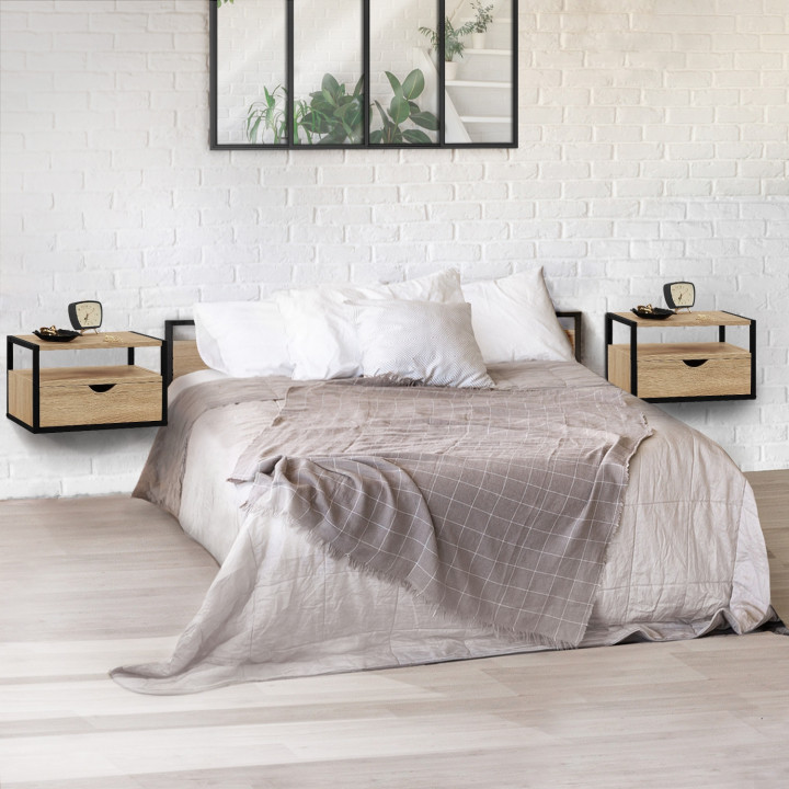Industriële nachtkastjes voor aan de muur - DETROIT | ID Market