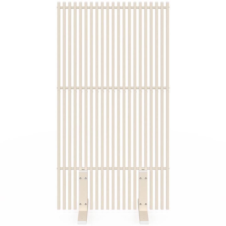 Schermo perforato per esterni decorativo claustra 80 x 150 cm beige lamelle verticali in metallo