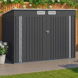 Abri à vélos en métal gris anthracite verrouillable avec kit d'ancrage pour 4 vélos