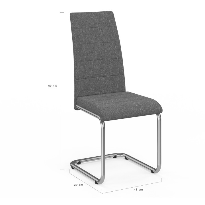 Günstige anthrazitgraue Stoffstühle für das Esszimmer - 4er-Set - MIA | ID Market