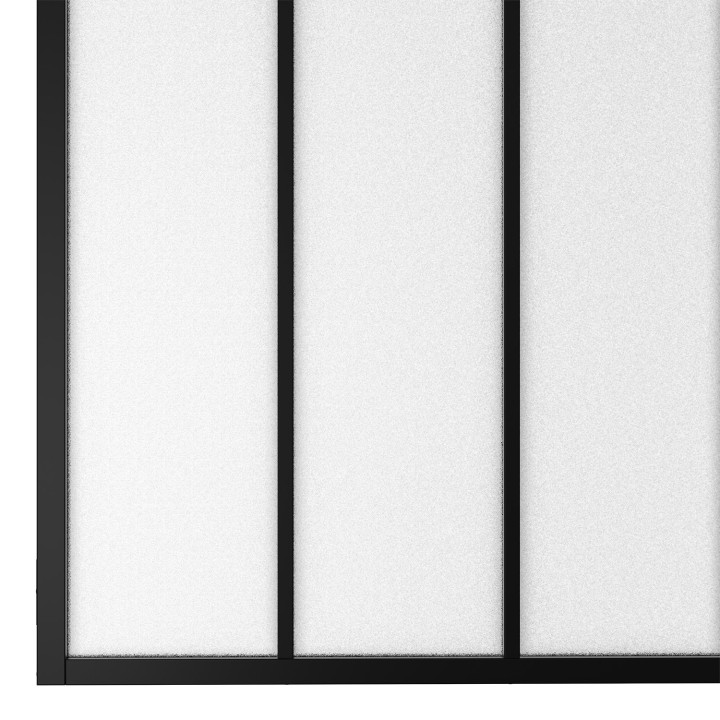 Verrière atelier 4 vitrages L. 116 x H. 108 cm en métal noir et verre trempé givré