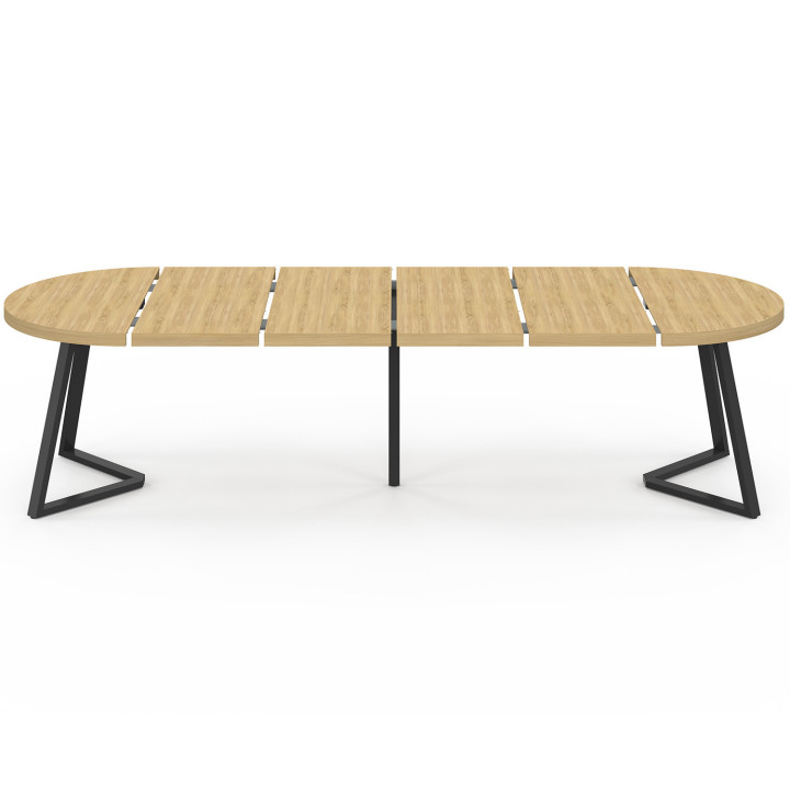 SELMA tavolo da pranzo rotondo allungabile 4-10 persone effetto legno faggio 110-300 cm