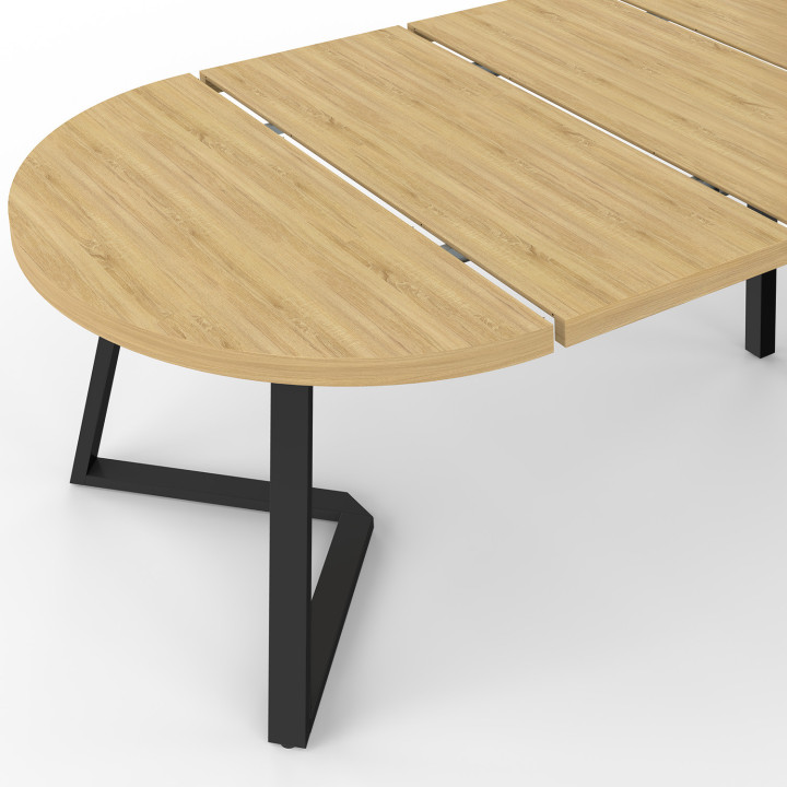 SELMA tavolo da pranzo rotondo allungabile 4-10 persone effetto legno faggio 110-300 cm
