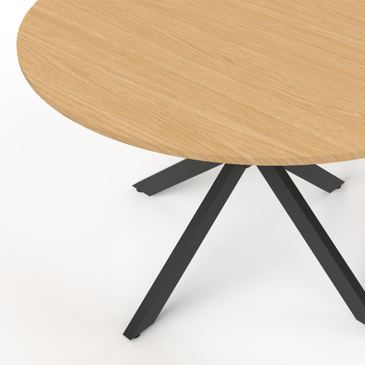 Set di mobili da giardino - tavolo rotondo con base a ragno e piano effetto legno - MESSINA | ID Market