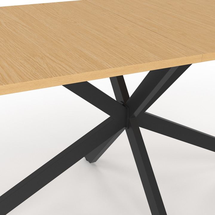 Tuinmeubelset tafel met spinnenpoten en houteffect - MESSINA | ID Market