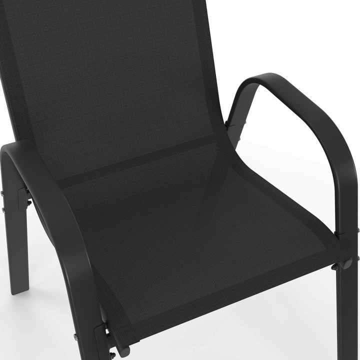 Conjunto de muebles de jardín mesa de patas de araña con tapa efecto madera - MESSINA | ID Market