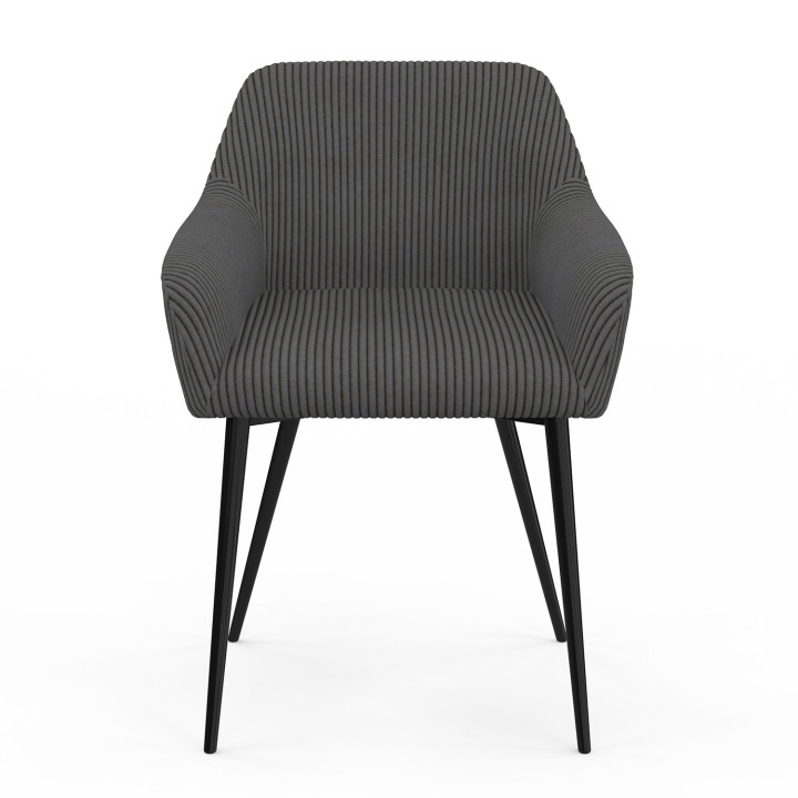 Juego de 2 sillones de mesa de pana gris - JANY | ID Market