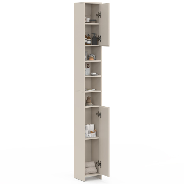 Mobiletto TOMI a 2 ante con 4 nicchie beige
