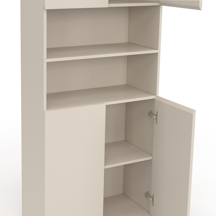 Mobile da bagno TOMI a 4 ante e 2 nicchie in legno beige