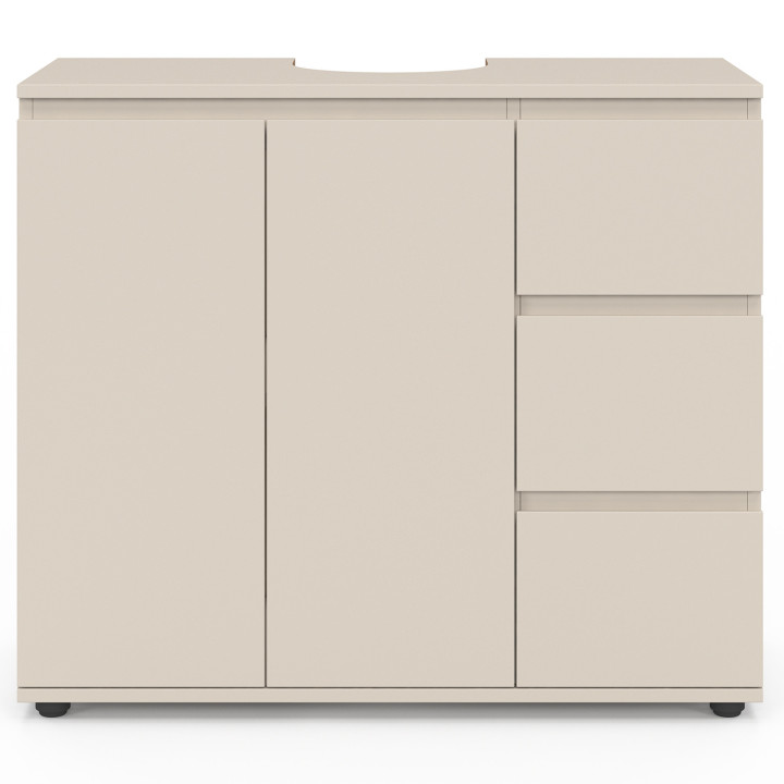 Mobiletto da bagno TOMI con armadietto e 3 cassetti beige
