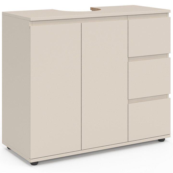 Mobiletto da bagno TOMI con armadietto e 3 cassetti beige