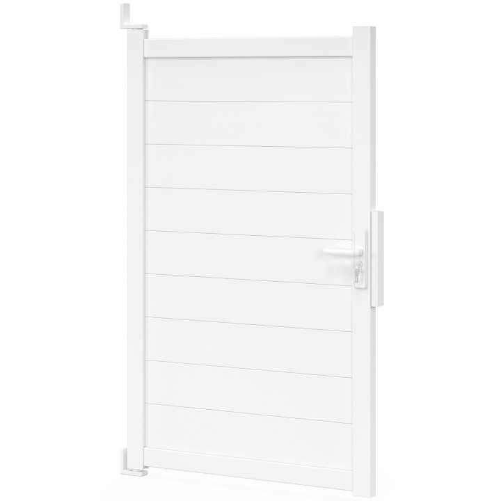Portillon 100x160 cm en aluminium blanc