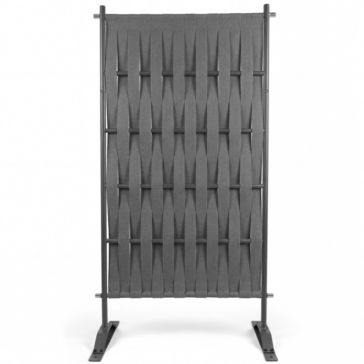 Schermo per esterni, fettuccia grigia, schermo decorativo, 80 x 150 cm, fettuccia e metallo, grigio antracite