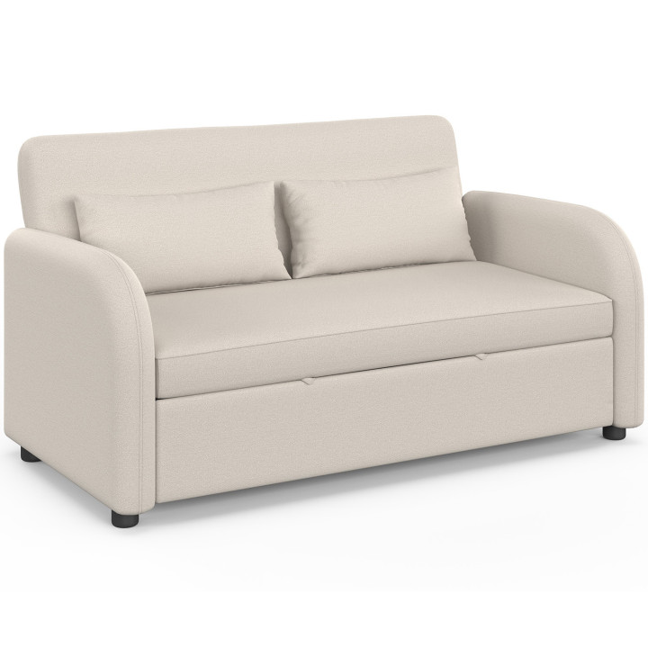 Divano letto dritto a 2 posti NOAH in tessuto beige