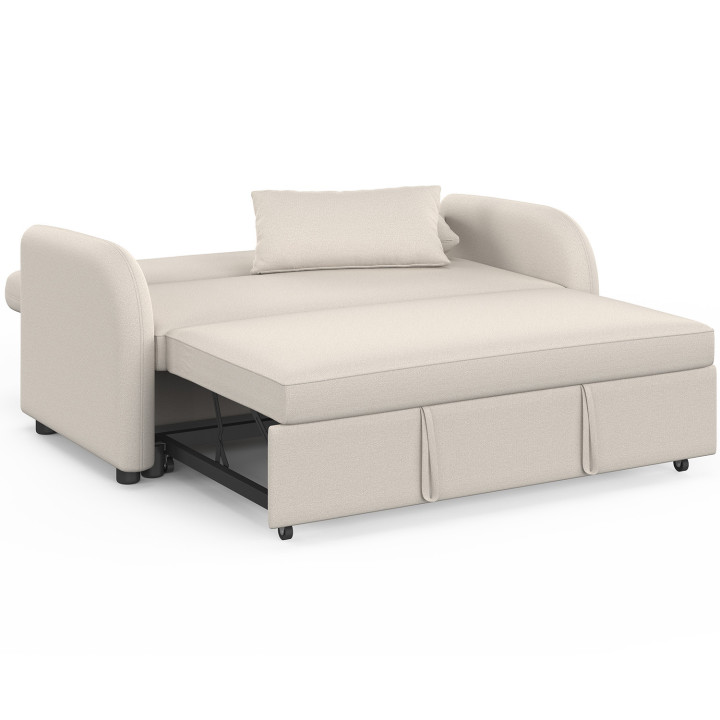 Divano letto dritto a 2 posti NOAH in tessuto beige