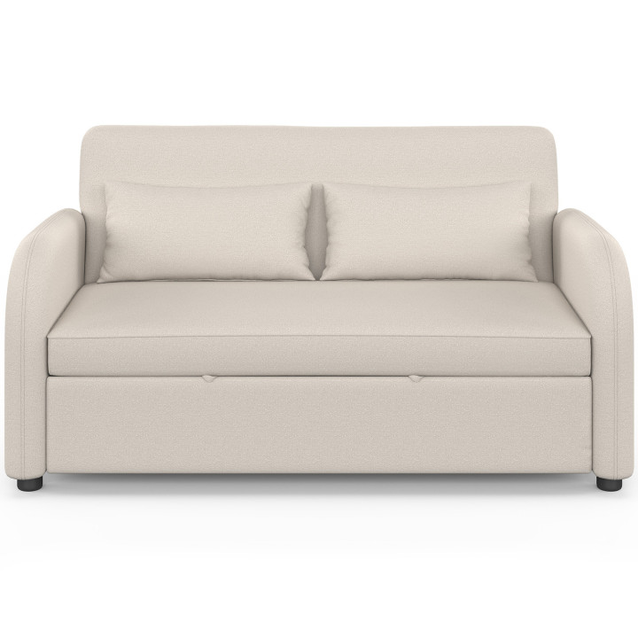 Divano letto dritto a 2 posti NOAH in tessuto beige