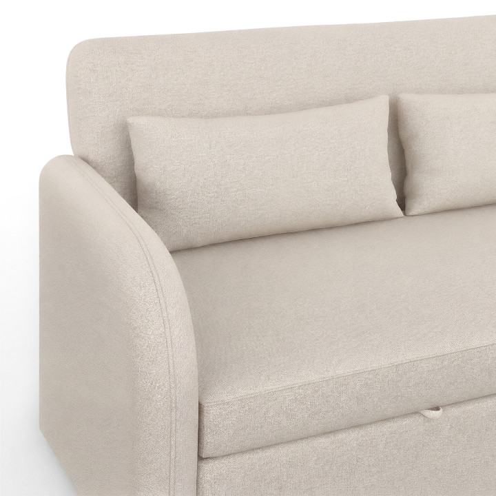Divano letto dritto a 2 posti NOAH in tessuto beige